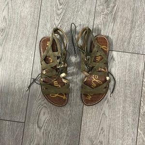 Olive green Sam Edelman sandals.